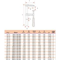 BULUT Büyük İşkence Döküm 150 cm 1500x120mm