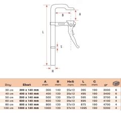 BULUT Hızlı Tip Dövme Çelik İşkence 40 cm 400x140 mm