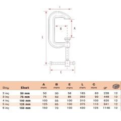 BULUT Kazancı İşkencesi Döküm C Tipi 3 inç 75 mm