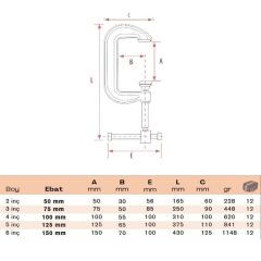 BULUT Kazancı İşkencesi Döküm C Tipi 6 inç 150 mm