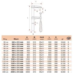 BULUT Uzun Çeneli İşkence 150 cm - 1500x215 mm